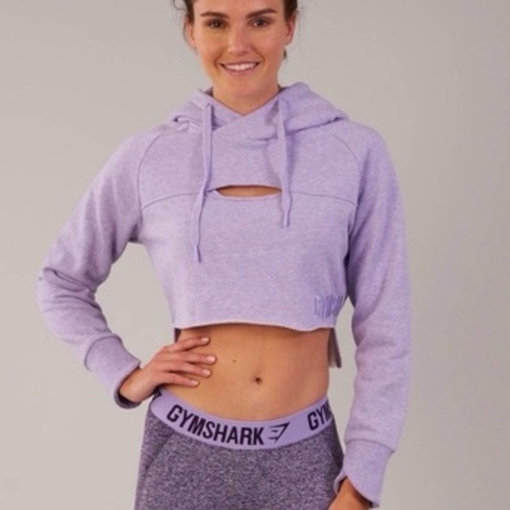Gymshark Cropped Lilac Hoodie